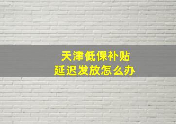 天津低保补贴延迟发放怎么办