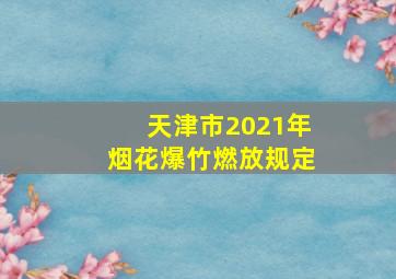 天津市2021年烟花爆竹燃放规定