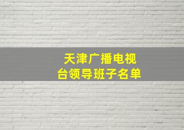 天津广播电视台领导班子名单