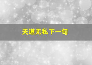 天道无私下一句