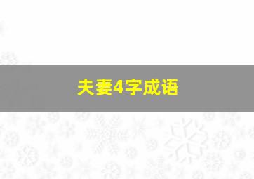 夫妻4字成语