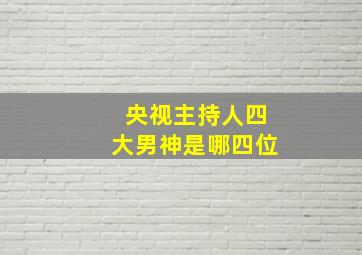 央视主持人四大男神是哪四位