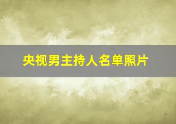 央视男主持人名单照片