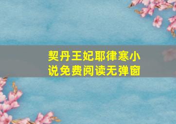 契丹王妃耶律寒小说免费阅读无弹窗