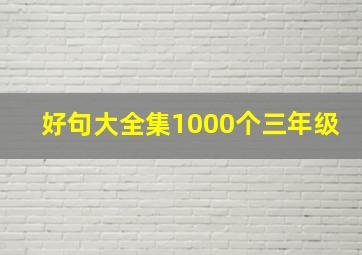 好句大全集1000个三年级