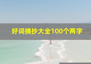 好词摘抄大全100个两字