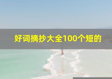 好词摘抄大全100个短的