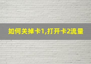 如何关掉卡1,打开卡2流量