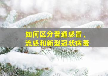 如何区分普通感冒、流感和新型冠状病毒