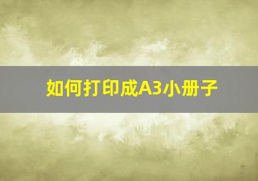 如何打印成A3小册子