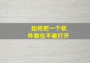 如何把一个软件锁住不被打开