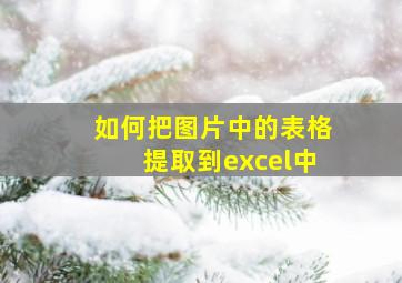 如何把图片中的表格提取到excel中