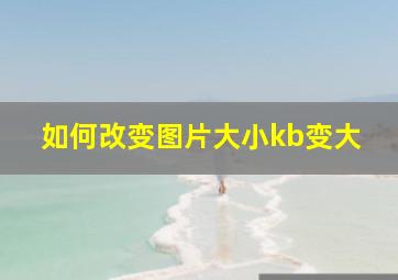 如何改变图片大小kb变大