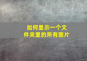 如何显示一个文件夹里的所有图片