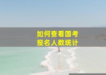 如何查看国考报名人数统计