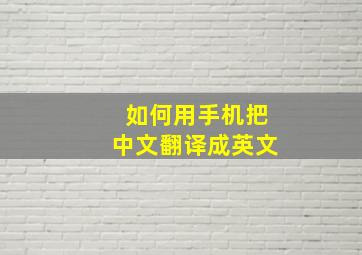 如何用手机把中文翻译成英文