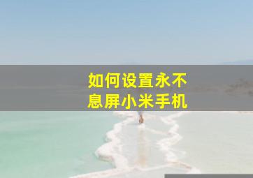 如何设置永不息屏小米手机