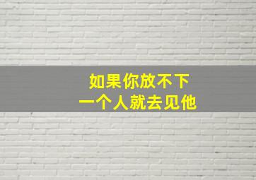 如果你放不下一个人就去见他