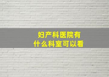 妇产科医院有什么科室可以看