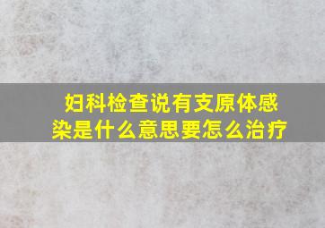 妇科检查说有支原体感染是什么意思要怎么治疗