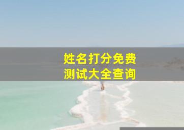 姓名打分免费测试大全查询