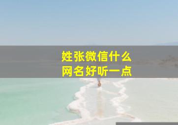 姓张微信什么网名好听一点