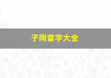 子同音字大全