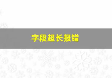 字段超长报错