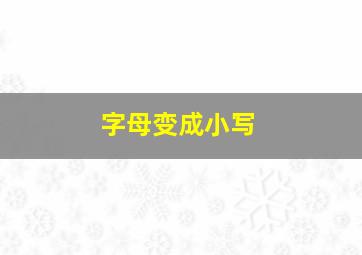 字母变成小写