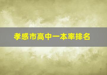 孝感市高中一本率排名