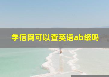 学信网可以查英语ab级吗