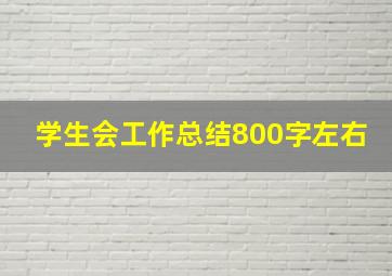 学生会工作总结800字左右