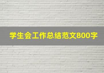 学生会工作总结范文800字