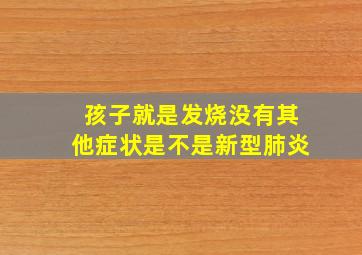 孩子就是发烧没有其他症状是不是新型肺炎