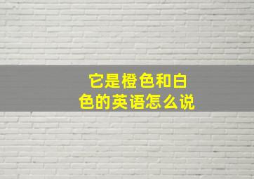 它是橙色和白色的英语怎么说