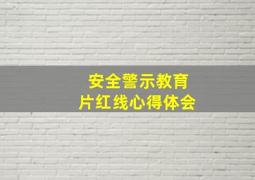 安全警示教育片红线心得体会