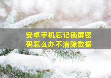 安卓手机忘记锁屏密码怎么办不清除数据