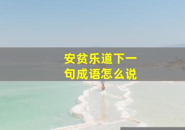 安贫乐道下一句成语怎么说