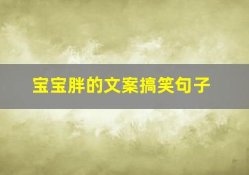 宝宝胖的文案搞笑句子