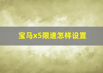 宝马x5限速怎样设置