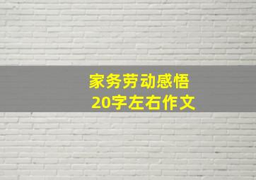 家务劳动感悟20字左右作文