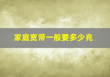 家庭宽带一般要多少兆