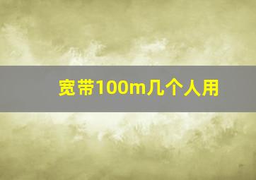 宽带100m几个人用