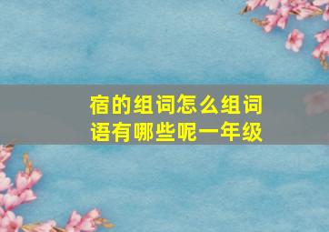 宿的组词怎么组词语有哪些呢一年级