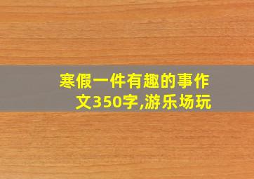 寒假一件有趣的事作文350字,游乐场玩