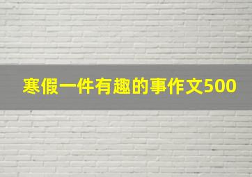 寒假一件有趣的事作文500