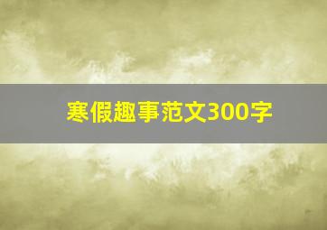 寒假趣事范文300字