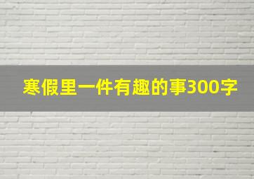 寒假里一件有趣的事300字