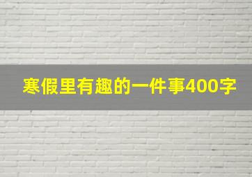 寒假里有趣的一件事400字