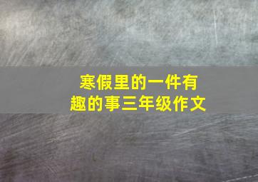 寒假里的一件有趣的事三年级作文